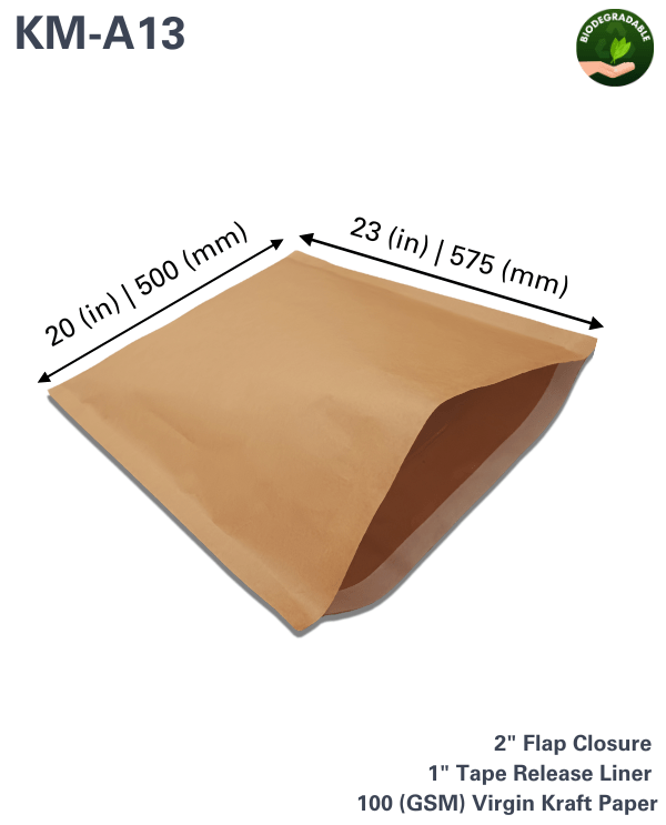KM A13 purivana Kraft mailers paper courier shipping bags packb biodegradable packaging